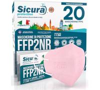 20 Mascherine FFP2 ROSA Certificate CE SICURA Protection BFE ≥99% Made in Italy Mascherina ffp2 vera Marcatura EFFETTO PULITO sigillata