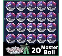 20 Master Sfera Pacchetto Pokemon Articolo Masterball 100% Catch Pokémon Legends