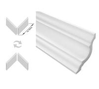 20 Metri + 4 Angoli Profili Polistirolo Listelli Stucco Decorazione Rigidi 65x65mm, E-25