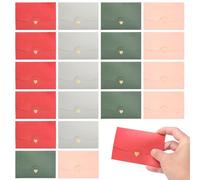 20 Mini buste con chiusura a cuore, carta perlata, 7 x 10,5 cm, piccole buste per buoni, biglietti regalo, elegante busta regalo per San Valentino e compleanno
