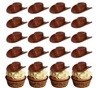 20 mini cappelli da cowboy in plastica, decorazione per torte, cappelli da cowgirl, cappelli da cowboy, decorazione per la casa delle bambole, cupcake, per ragazzi, ragazze, compleanni, feste, torte