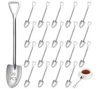 20 mini cucchiaini in acciaio inox lucidato a specchio, 15,2 x 3,3 cm, cucchiaini da espresso, dessert e tè, per gelati, antipasti e feste
