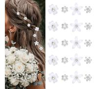 20 mini fermagli per capelli a forma di fiore con strass, scintillanti accessori per capelli da sposa, 4 modelli, adatti per donne e ragazze, uso quotidiano/matrimonio
