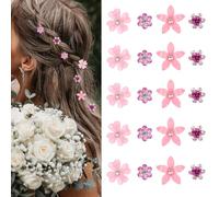 20 mini fermagli per capelli a forma di fiore con strass, scintillanti accessori per capelli da sposa, 4 modelli, adatti per donne e ragazze, uso quotidiano/matrimonio