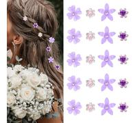 20 mini fermagli per capelli a forma di fiore con strass, scintillanti accessori per capelli da sposa, 4 modelli, adatti per donne e ragazze, uso quotidiano/matrimonio