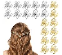 20 mini fermagli per capelli in metallo, piccoli fermagli per capelli in oro e argento, con fiori, fermaglio per capelli, per donne, graziosi fermagli per capelli, per matrimonio, uso quotidiano