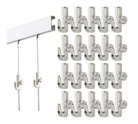 20 Mini Ganci per Quadri, Accessori per Binari di Galleria e Binari, Argento,Ganci Avvitabili per Appendere Artistici (20)