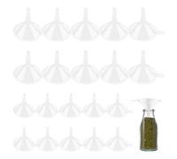 20 mini imbuti trasparenti in plastica, per il riempimento di oli essenziali, profumi, spezie, marmellate, polveri