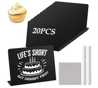 20 Mini Lavagne, Lavagna Buffet 100x75mm, Piccola con 2 Penne e 1 Panno per la Pulizia,Mini Segni di in Piedi Buffet, Matrimonio, Festa, Panetteria