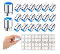 20 mini luci a LED per illuminazione della casa delle bambole, piccole luci a LED blu con batteria e 40 punti di colla, mini luci in miniatura, per modelli in miniatura, palloncini, decorazioni fai da