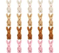 20 Mini Peluche Coniglio Piccolo Coniglio Comune 2,4 Pollici Piccola Bambola Coniglietto Peluche Coniglietto Morbido per Pasqua Compleanno Torta, Marrone Chiaro, Beige, Marrone, Rosa