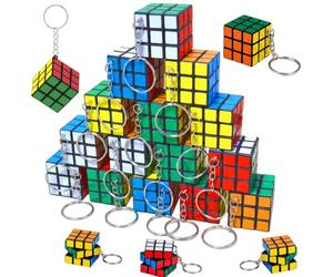 20 mini portachiavi Rubix Cube, puzzle portatili Rubix Cube 3x3, riempitivi per sacchetti per feste per adolescenti, strumenti di messa a fuoco per adulti, design compatto 3 x 3 cm