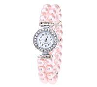 20 mm cinturino in pelle da polso perla cinturino stringa casual moda donna orologio, rosa, misura unica