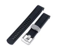 20 mm Crafter Blue - Cinturino in gomma curva nera per Seiko Sumo sbdc001, Nero , L, Classico