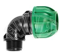 20 MM X 3/4" MASCHIO - GOMITO 90 GRADI CURVA COMPRESSIONE TUBO PN IRRIGAZIONE