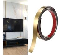 20 mm x 5 m Modanatura Adesiva Oro, Boiserie Adesiva per Pareti, Modanature Decorative Autoadesive in Acciaio Inox, Striscia Decorativa Autoadesiva, Modanatura per Soffitti, Pavimenti, Pareti Cucina