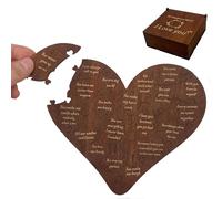 20 Motivi d'Amore per Te: Set di Cuori in Legno con Scatola Regalo, Puzzle Romantico a Forma di Cuore, Regali di Anniversario e Matrimonio per Lui o Lei
