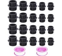 20 Nipplo Doppio Filetto Maschio, FORMVERSITY Raccordi per Tubi Irrigazione 1/2 3/4, Raccordo Tubo Acqua Giardino 1 Pollice, Raccordo Doppio Tubo 1 1/4 e 1 1/2, Raccordi Maschio Tondo Diritto per Tubi