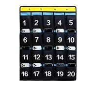 20 Numbered-Pocket Wall Door Organizer | Classroom Phone&Calculator Holder | Hanging Hole Mount Structure | Clear Visual Classification | Independent Divided Pockets | Large-Capacity Collective Storage