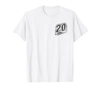 20 - Numero 20 Nero Design per Squadre Sportive e Club Maglietta con Stampa Grafica Economica