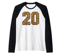 20 Numero Leopard Venti Sport di Squadra Varsity Matching Maglia con Maniche Raglan