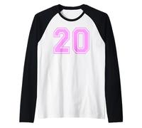 20 Numero Venti Sport Varsity College Girl Matching Maglia con Maniche Raglan