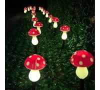 20 pacchetti LED all'aperto solare terra plug in colore rosso Mini funghi luci