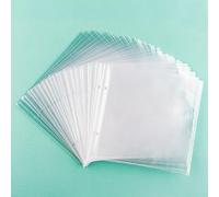 20 pagine 15,2 x 15,2 cm in plastica trasparente, 2 fori 2 tasche per pagina, può contenere più stencil, realizzate esclusivamente per stencil, fustellature, foto, francobolli entro dimensioni 15,2 x