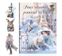 20 pagine PET Scrapbook Estetica Vintage Adesivi, 100+ Diario Scrapbooking Accessori di Carta per Junk Magazine Inverno a tema Scrapbooking Adesivi (Inverno)