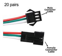 20 paia 3 pin SM2,54mm 15cm per connettore striscia led con fili codificati colo