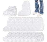 20 Paia Copriscarpe Impermeabili Monouso Usa e Getta,Copriscarpe Antiscivolo Trasparenti per Pioggia con Elastico,Calzari Monouso Impermeabil per Uomo Donna,Copri Scarpe Antipioggia per Esterni e Casa