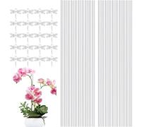 20 pali per piante in acrilico, supporto trasparente per piante con 20 clip per orchidee, bastoncini trasparenti per piante da giardino, interni ed esterni