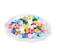 20 Pcs Acrylic Large Hole Beads For Crafts - 5mm Mix Color Spacer Beads