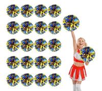 20 Pcs Cheerleading Pom Poms,13.7inch Cheerleader Pompoms with Four finger payment,Fit for Team Spirit Sports Dance Cheering (Blue+Gold)