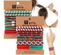 20 Pcs Christmas Hair Ties for Women, 10 Styles Cute Boho Hair Tie Bracelet for Thin and Thick Hair/Pony Tails, Hair Accessories for Women No Damage Hair Elastics (Christmas)