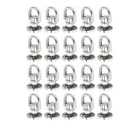 20 Pcs D Ring Rivet Zinc Alloy Iron Ball Head Button Rotatable D Ring Stud Screw for Handbag Backpack Pet Collar (Silver)