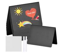 20 Pcs Lavagna Cancellabile, 10x7,5cm, Piccole Lavagnette per Buffet con 2 Penne e 1 Panno, Mini Cartelli Lavagna Plastica, Doppia Faccia Lavagna Segnaposto Tavolo, Cartellini Prezzi Feste (A)