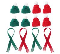20 Pcs Mini Sciarpa Di Cappello Natale Piccolo Da Babbo Ornamento