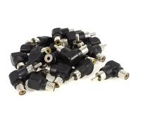 20 Pcs Plastic Cover Right Angle RCA Male to RCA Female Connector