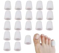 20 PCS Protezione Dita Piedi, Protettori Punta Gel, Protezione Piedi in Silicone, Protezione Gel Dita, Nuovo Materiale, Ideale Per Prevenire Vesciche, Calli, Attrito Antidolorifico, Bianco