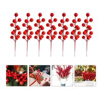 20 Pcs Ramo Di Frutta Fiori Artificiali Giardino Casa Steli Bacche Rosse