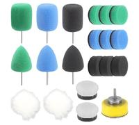 20 PCS Tamponi Mini Lucidatrice, Set di Mini Spugne per Lucidatura (25 mm), Cuscinetti Per Lucidare a Forma Di Cono In Lana Cerata, per Piccole Superfici, Levigatura Auto, Lucidatura Cera