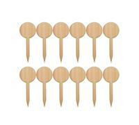 20 Pcs Thicken Bamboo Signpost T Shape Mini Plants Label Plaque Ornaments Miniature Decors Seedling Box Plant Ornaments (Round Style)