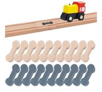 20 PCS Train Track Accessories, Adattatori per Pista Treno Legno, connettori per binari, accessori per binari in legno, pista treno legno