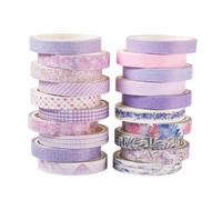 20 PCS Washi Tape, Washi Tape per Journaling, Magrissimo Retrò Nastro Adesivo Decorativo per giornali, decorazioni fai da te, diari, pianificatori, album di ritagli, confezioni, Biglietti (purple)