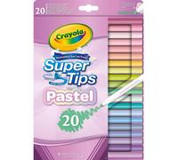 20 pennarelli lavabili supertips dai colori pastello - crayola pastel