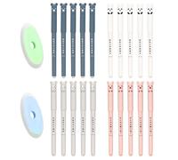 20 penne a sfera cancellabili a forma di cartone animato, blu, 0,35 mm, cancellabile con 2 gomme, set di penne gel cancellabili, per adulti, bambini, studenti