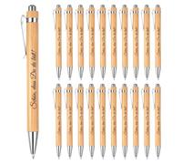 20 penne a sfera con incisione "Schön, dass Du da bist", in bambù personalizzate, regalo di ringraziamento, penne a sfera in legno, bomboniere, matrimoni, colleghi ed educatori