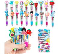 20 penne a sfera multicolore 4 in 1 mini penne multicolori creativo dolce cartone animato, 4 colori retrattili per ufficio, materiale scolastico per bambini, studenti, compiti a casa, ufficio