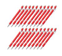 20 penne a sfera retrattili in metallo con punta toccante dello schermo, clip in metallo, punta da 1,0 mm, scrittura senza intoppi, per penne edificanti per lavoro e studio